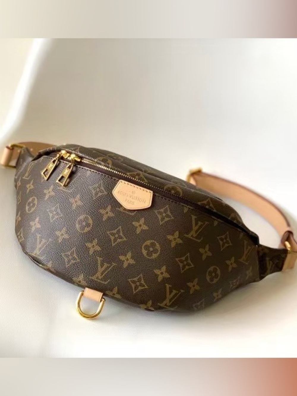 Louis Vuitton Brown Monogram Canvas Bumbag with Natural Leather Trim